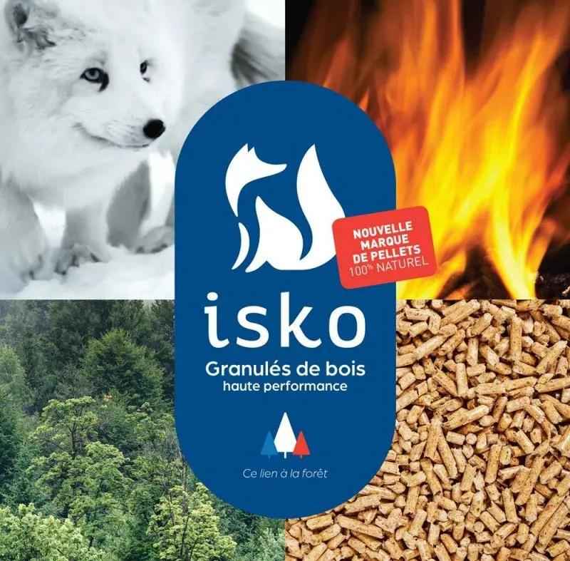 Granulés de bois ISKO – Palette 70 sacs (1050 kg) – DIN+ 100 % résineux Piskorski Bois Énergie